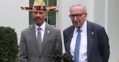 Trump shares AI video of Schumer and sombrero-wearing Hakeem Jeffries
