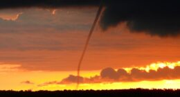 VIDEO: Waterspout spotted as sun sets over Manatee County waters