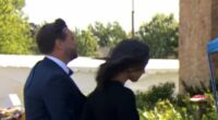 Vances lay flowers at Annunciation Catholic Church