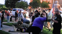 gif of massive brawl at Boise state capitol