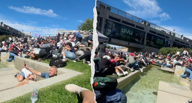 Video shows witnesses to Charlie Kirk assassination dropping to ground in campus attack