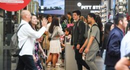 Young people shopping at Sydney's Pitt Street Mall,  Thursday, 10 April 2025.