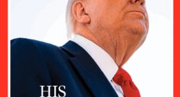 US President Dï»¿onald Trump on the cover of Time magazine.