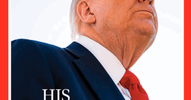 US President Dï»¿onald Trump on the cover of Time magazine.