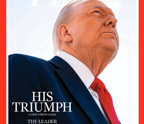 US President Dï»¿onald Trump on the cover of Time magazine.