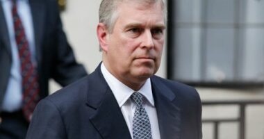 FILE- Britain's Prince Andrew leaves King Edward VII hospital in London after visiting his father Prince Philip, June 6, 2012. (AP Photo/Sang Tan, File)