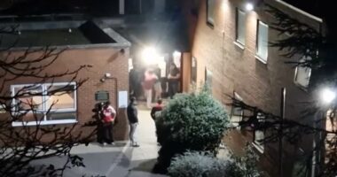 Asylum hotel residents fight, throw rocks and try to climb wall