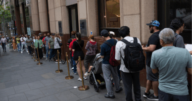 People queue outside the ABC Bullion store at Martin Place, Sydney October 22, 2025.
