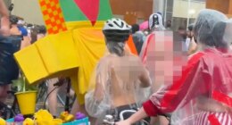 Bare-bottomed bikers roll through rain to shout at feds in blue city's latest anti-ICE stunt