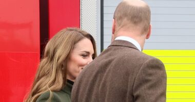 Beaming Princess of Wales pats William affectionately as the couple share a loved-up moment on surprise visit to Northern Ireland