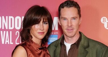 Benedict Cumberbatch joins his wife Sophie Hunter at London premiere