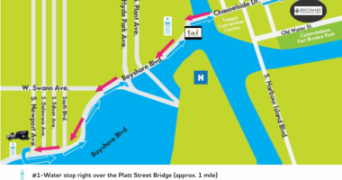 Busy day for traffic in Downtown Tampa on Saturday