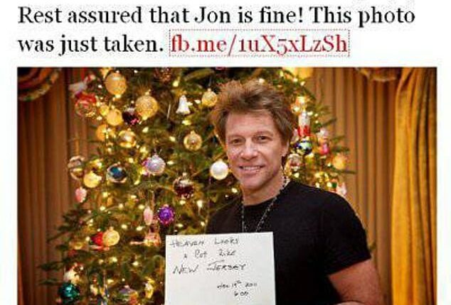 Stars are no stranger to elaborate death hoaxes, and hitmaker Bon Jovi quickly saw the funny side of claims that he'd met his demise back in 2011