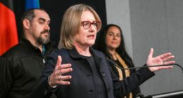 The treaty legislation is being introduced into state parliament on Tuesday. Premier Jacinta Allan and Minister for Aboriginal Affairs Natalie Hutchins with First Peoples' Assembly co-chairs Ngarra Murray and Rueben Berg at a press conference to speak about the legislation.