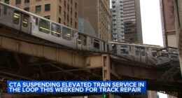 Chicago CTA riders brace for weekend work halting of trains on elevated Loop tracks on Brown, Green, Orange and Pink lines