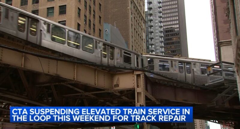 Chicago CTA riders brace for weekend work halting of trains on elevated Loop tracks on Brown, Green, Orange and Pink lines
