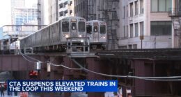 Chicago CTA riders deal with weekend work halting trains on elevated Loop tracks on Brown, Green, Orange and Pink lines