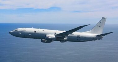 The Royal Australian Air Force’s first P-8A Poseidon fly’s down the St Vincent Gulf coastline near Adelaide in South Australia. *** Local Caption *** In an Australian first, a Neptune, Catalina, AP-3C Orion and P-8A Poseidon aircraft have flown over Adelaide together to mark the start of a new era for the Royal Australian Air Force. Representing four generations of aircraft flown by Number 11 Squadron, the aircraft have flown over Adelaide to celebrate the arrival of the first Royal Australian A