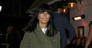 Claudia Winkleman cuts a trendy figure at swanky birthday bash