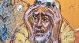 Distraught Diddy doubles iconic 'The Scream' painting in court sketch