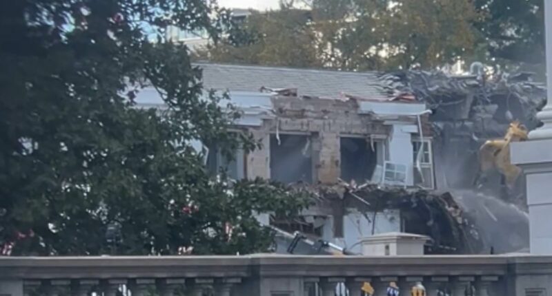 Donald Trump DEMOLISHES part of the White House for new ballroom