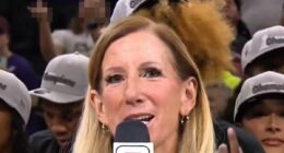 ESPN cuts away as WNBA fans flip off embattled commissioner Cathy Engelbert during Aces trophy presentation