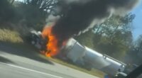Eight killed in fiery crash after 'tailgating' truck plows into van