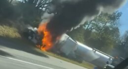 Eight killed in fiery crash after 'tailgating' truck plows into van