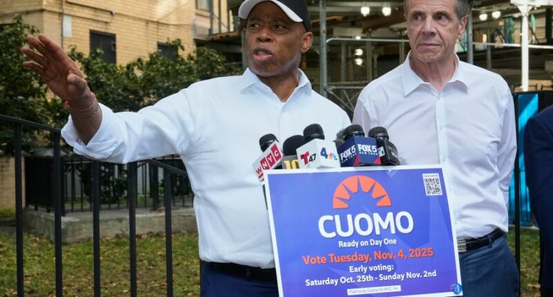 Eric Adams endorses once bitter rival Andrew Cuomo in New York City's mayoral race