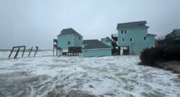Eroding North Carolina coast swallows four MORE beachfront homes