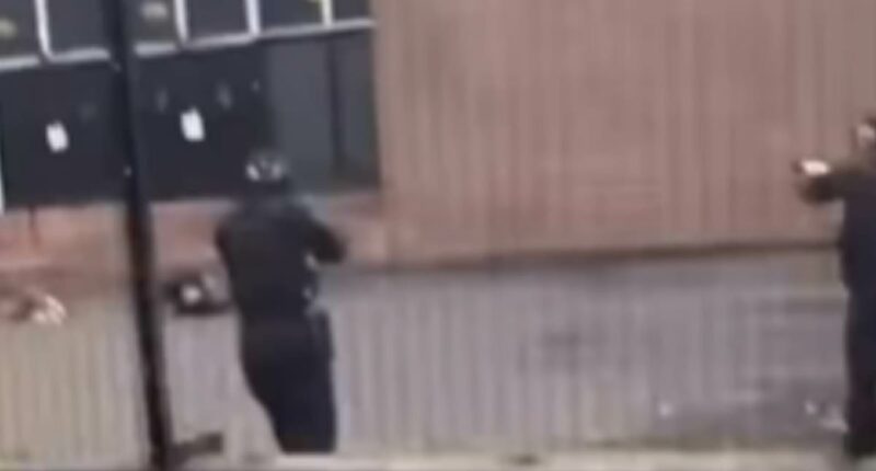 Footage shows moment before 'knifeman' after synagogue 'terror attack'
