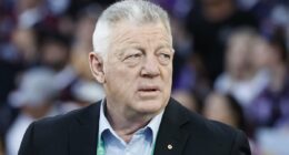 Footy great Phil Gould takes a photo in a toilet for social media - then rushes to delete the post because it showed WAY too much