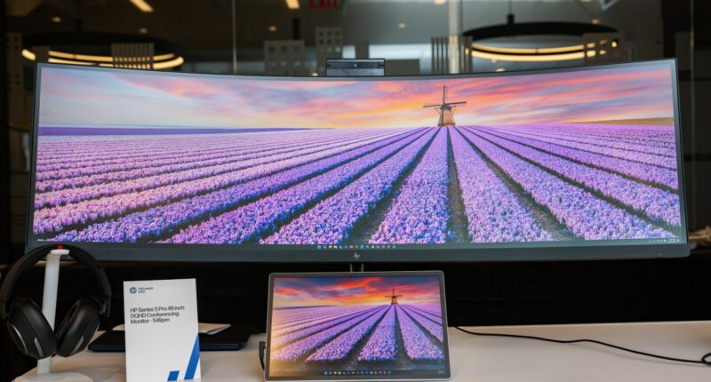 HP’s new 49-inch curved ultrawide monitor has a pop-up webcam