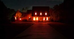 Halloween display often mistaken for burning home