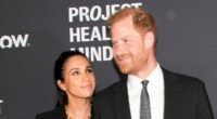 Harry and Meghan walk hand-in-hand as they arrive at glitzy ceremony
