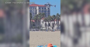 Helicopter crashes onto beach in California, injuring 5