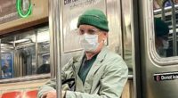 Hollywood star Tom Hanks goes incognito in a mask on NYC subway