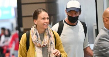 Hugh Jackman and Sutton Foster seen after Deborra-Lee reconciliation