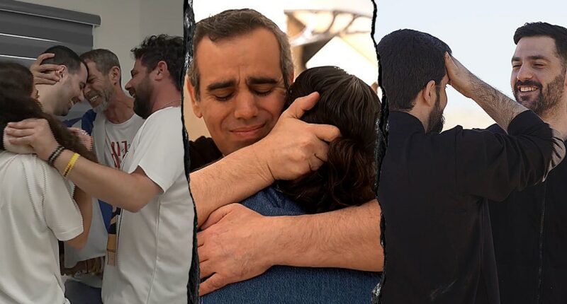 Israeli hostages reunited with families in emotional moments