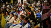 Israelis gather to welcome home the last living hostages from Gaza