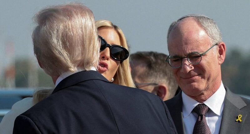 Ivanka Trump embraces her father as he arrives in Israel