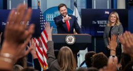 JD Vance takes over White House press briefing from Karoline Leavitt
