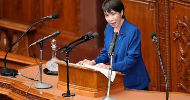 Japan's new leader vows to further bolster defense buildup and spending as regional tensions rise