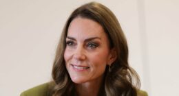 Kate is elegant in green suit as she joins children's play session