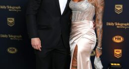 Kieran Foran (pictured with partner Karina) has opened up on why he chose to rejoin the Manly Sea Eagles