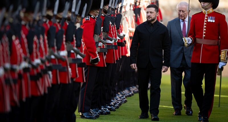 King welcomes Volodymyr Zelensky for audience at Windsor Castle 