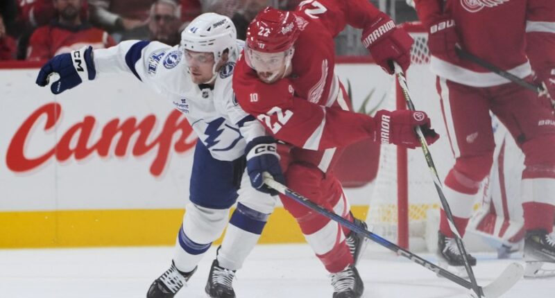 Larkin's overtime goal lifts Red Wings past Lightning, 2-1