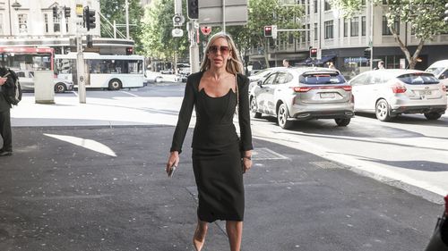 Nathalie Matthews, the ex-girlfriend of Mark Latham, is in court on revenge porn charges, John Maddison Tower. Oct 9, 2025. Photo Edwina Pickles SMH