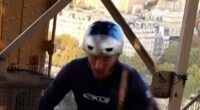 Man breaks world record for cycling up Eiffel Tower
