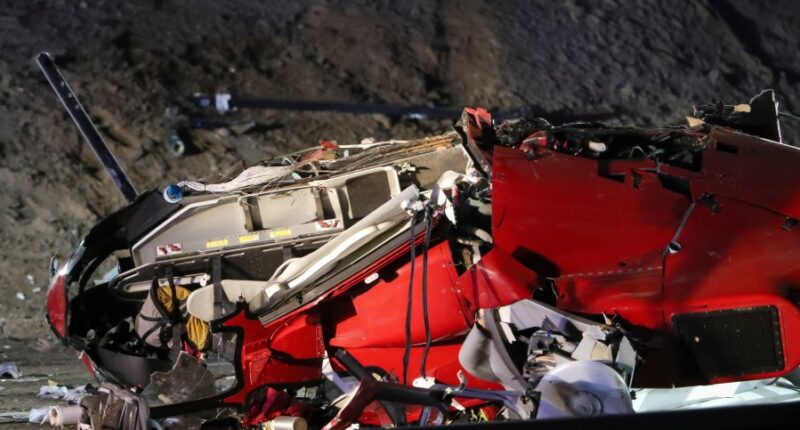 Medical helicopter crashes on California highway, injuring 3 people
